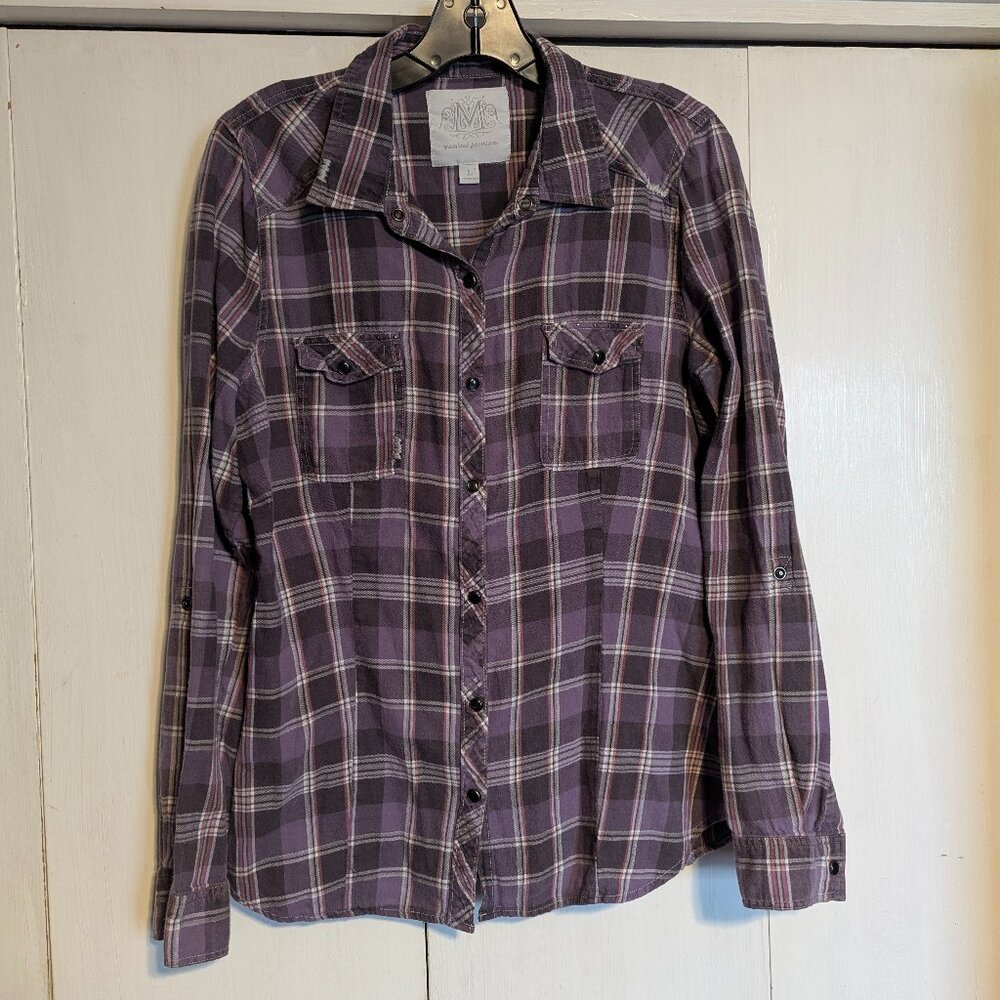 Maurices Button Down purple Shirt